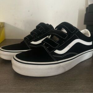 Mens Vans Black and White Velcro Sneakers